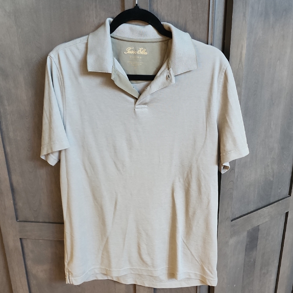 Tasso Elba Tan Polo Shirt Classic Knit Short-Sleeve